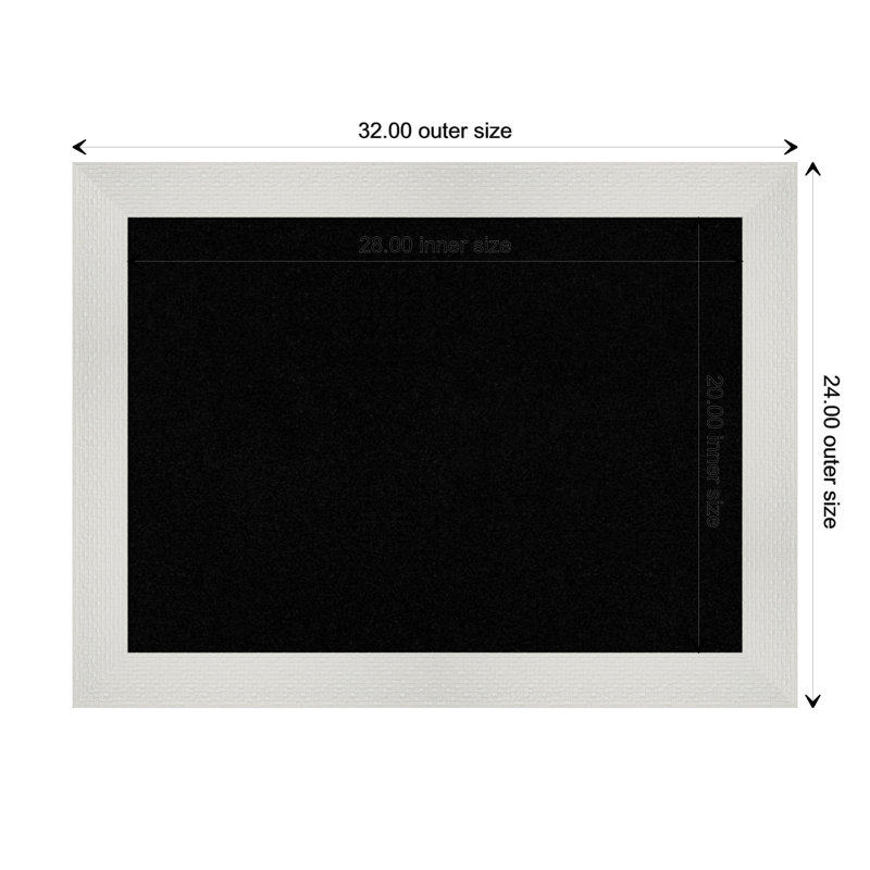 Wall Cork Small Bulletin Board, White Wood