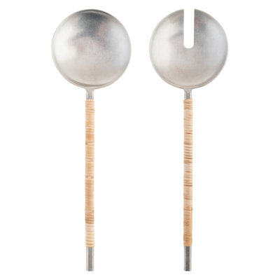 Catalina Cane Wrapped Handle Salad Servers