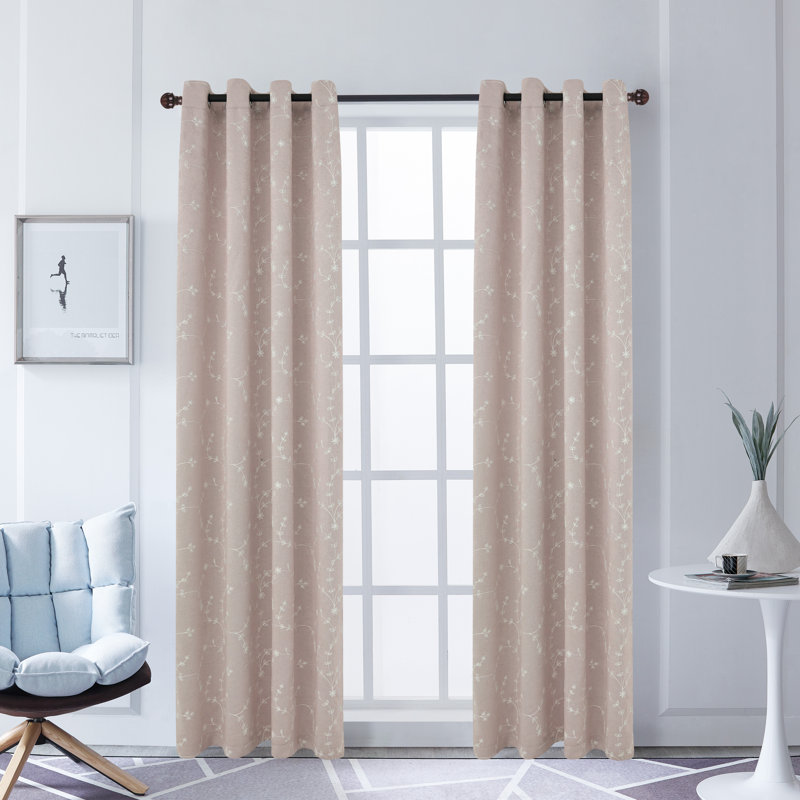 Joy Room Darkening Curtain Single Panel, Blush, 50" W x 126" L