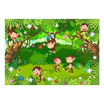 Monkey Tricks Semi-Gloss Paste the Wall Mural