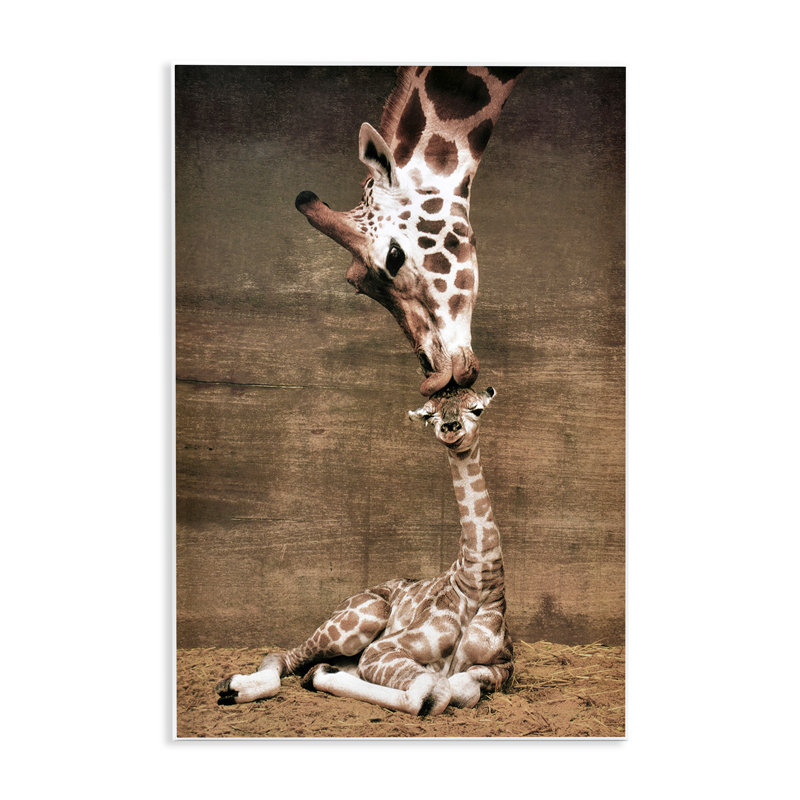 «Mother's Love Giraffes», plaque murale par Inconnu, H 15 po x l 10 po