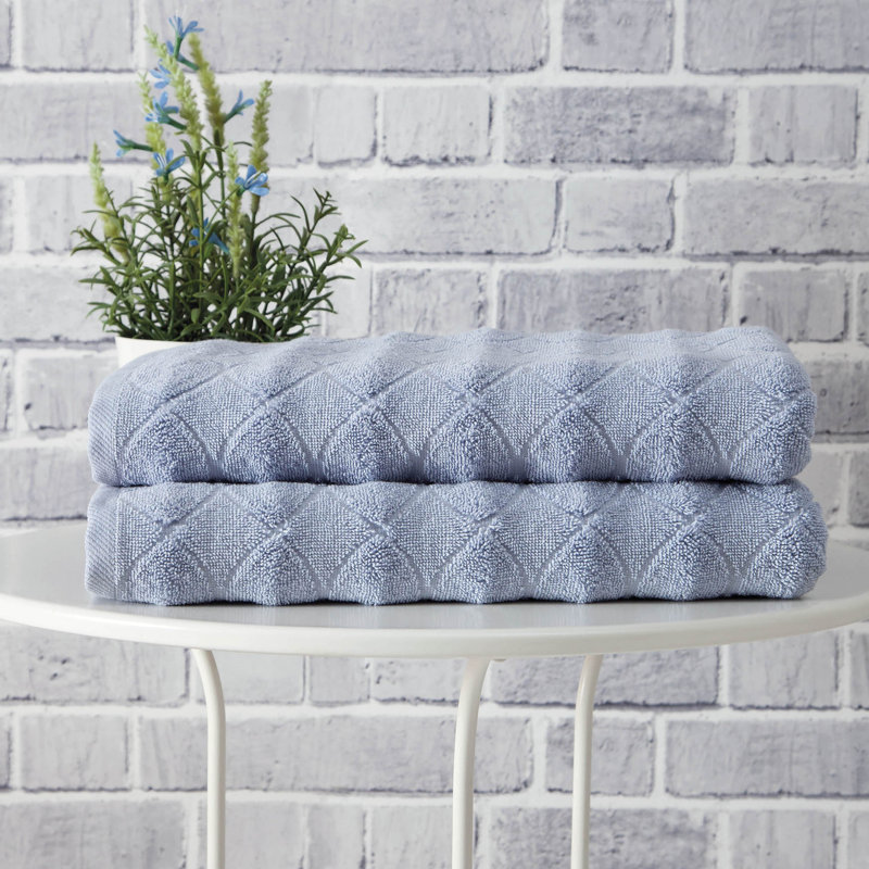 Ozgur   Midweight Jacquard Bath Towel, Blue