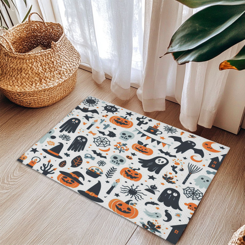 Tapis tressé Eerie Ghostly Glow, Rectangulaire 3 pi x 5 pi