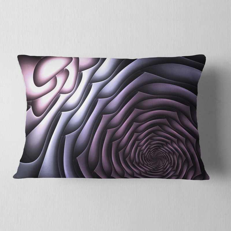 Art floral fractal en forme de fleur - coussin imprimé abstrait, Mauve