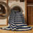 Washable Navy Cream Striped Area Rug-2116248358