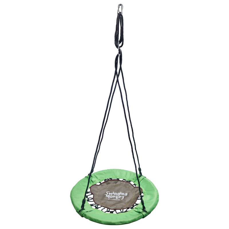 30'' Green Nylon Fabric Disc Swing with Adjustable Rope