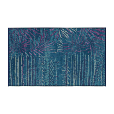 Tapis bleu lavable à la machine