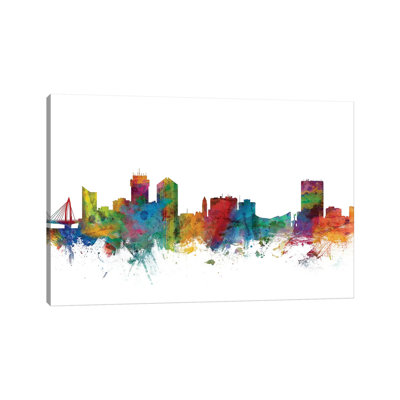 Wichita, Kansas Skyline by Michael Tompsett - 1 Piece Wrapped Canvas Wall Art