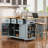 53Inch Large Kitchen Island With 2 Bar Stools, Power Outlet,Door Internal Storage Rack, Kitchen Storage Cart On 5 Wheels With Drop Leaf, 5 Open Side Racks, 3 Drawers, For Kitchen,Dining Room-1993828588