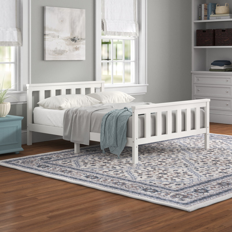 Aadi Solid Wood Shaker Bed Frame, Single (3'), White