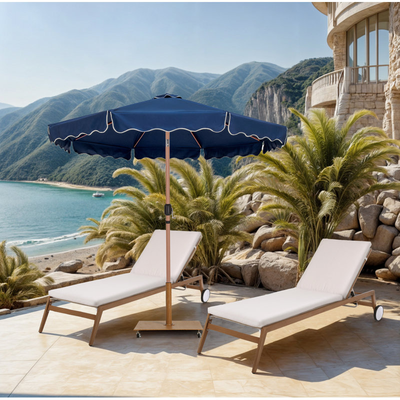 Ensemble de parasol en aluminium avec passepoil Amalfi