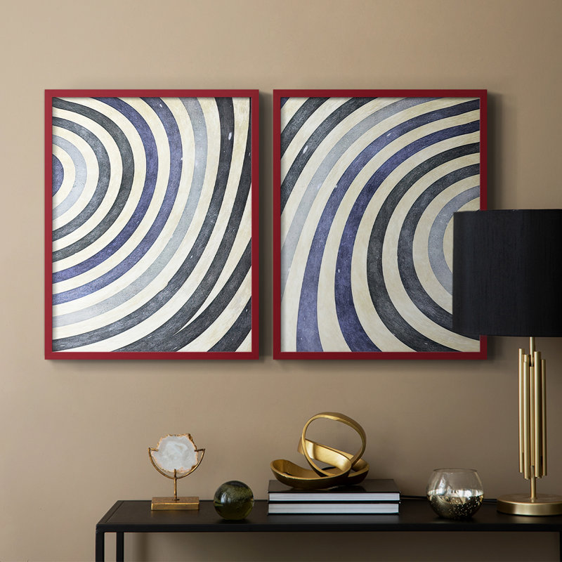 «Rings of Abstract I», reproduction encadrée de qualité supérieure - prête à être accrochée - aucun clou requis - aucun clou requis