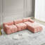 Canapé modulaire modulaire, capitonnage à boutons et bricolage, canapé en L avec repose-pieds réversible, velours