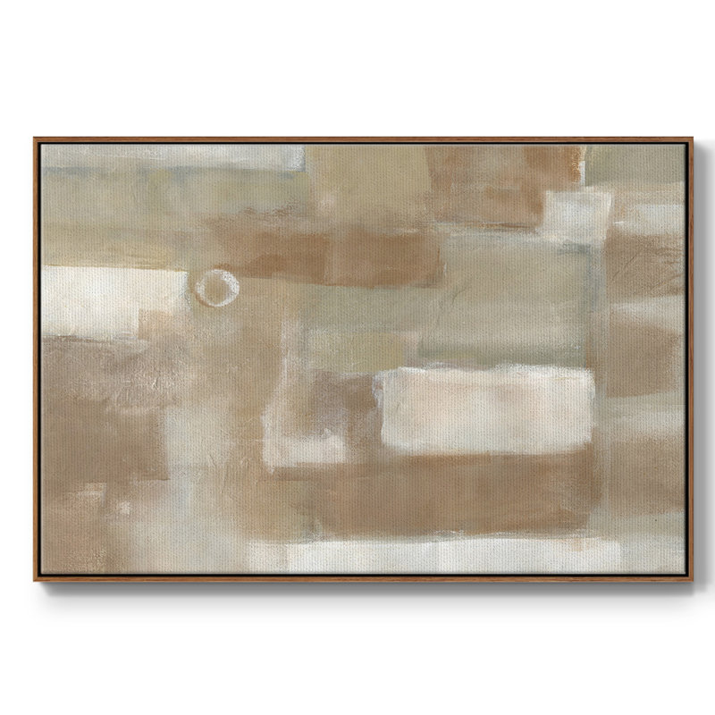 «Neutral Expression», toile tendue avec châssis en I, H 25 po x l 37 po x P 2 po, Cadre noyer