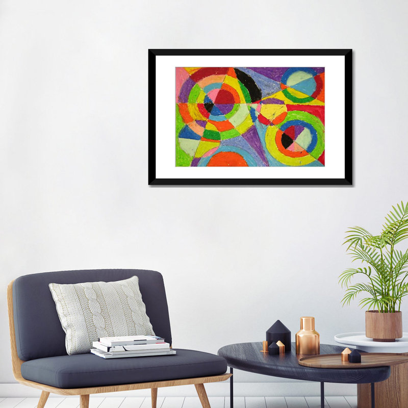 «Color Explosion» par Robert Delaunay, reproduction d'art sur toile, L 26 po x H 18 po x P 1,5 po, Toile avec cadre noir