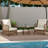 2-Person Outdoor Patio High Back Conversation Set with Wood-Grain Coffee Table & Cushions