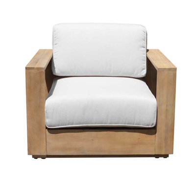 Harbor Modern Outdoor Acacia Wood Lounge Chair with Cushions