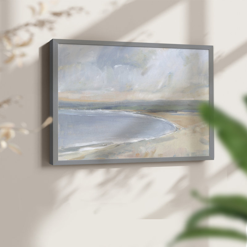 Étude côtière II - reproduction encadrée - réarmable, H 8 po x l 10 po, Gris