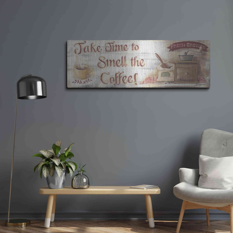 «Smell The Coffee» par Pam Britton, H 16 po x l 48 po