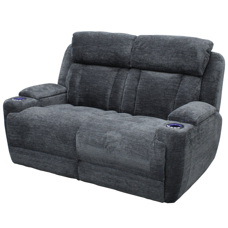 Pul 65'' Pillow Top Arm Reclining Loveseat, Lucky Charcoal