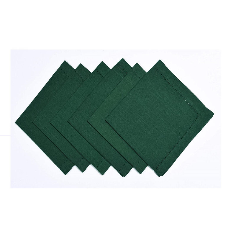 Azelia Cotton Solid Colour Square Napkin, Green