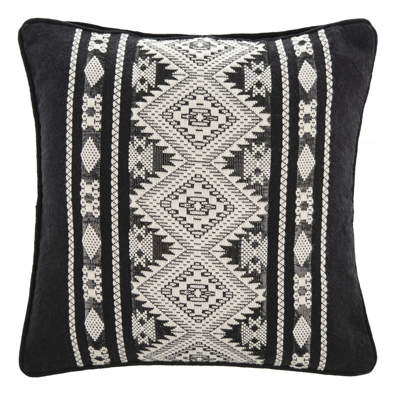 Embroidered Cotton Blend Throw Pillow