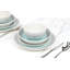 Waterside 24pc Grey and Blue Spinwash Dinner Set