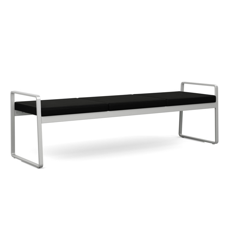 Structure en métal 3 places Gansett, Noir Patriot Plus - nettoyez le vinyle avec un lin, Argent