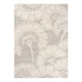 Hand Tufted Wool Floral Area Rug in Oyster
