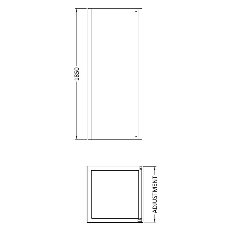 Pacific Side Panels Semi-Frameless Tempered Glass Shower, 69cm W