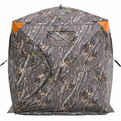 Store 270 °, 2 ou 3 personnes pour la chasse avec un sac de transport, une tente de chasse portative résiliente, 3 fenêtres horizontales pour la chasse au dindon et au cerf