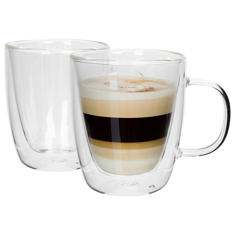 Rink Drink Double-Walled Glass Coffee Cups