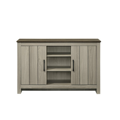 Console Table 47"w Gray Oak - Sideboard With Cabinet Doors And Shelves Buffet &
