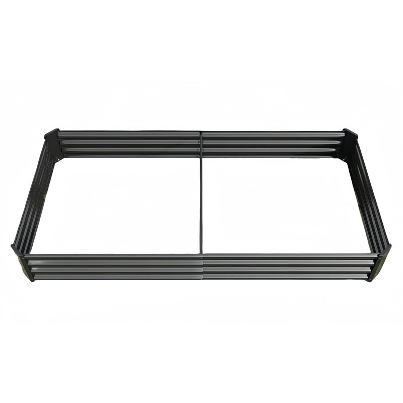 Rectangle Metal Raised Garden Bed (), 11.81" H x 44.69" W x 91.34" D, Black