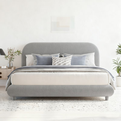 Lit plateforme en tissu d'ameublement Teddy