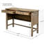 Table d'appoint avec 2 tiroirs - Bois massif, style naturel récupéré, tiroirs décoratifs, finition décontractée