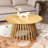 Solid Wood Base Single Coffee Table Round Coffee Table Modern Tea Table For Living Room-295693879