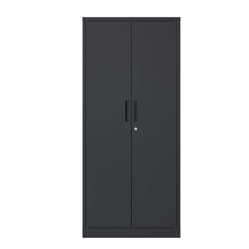 72"H Metal Garage Storage Cabinet, Black Tool Steel Locking Cabinet With Doors And 4 Shelves, Tall Cabinets For Garage Storage Systems Lockable File Cabinet For Home Office, Classroom/Pantry