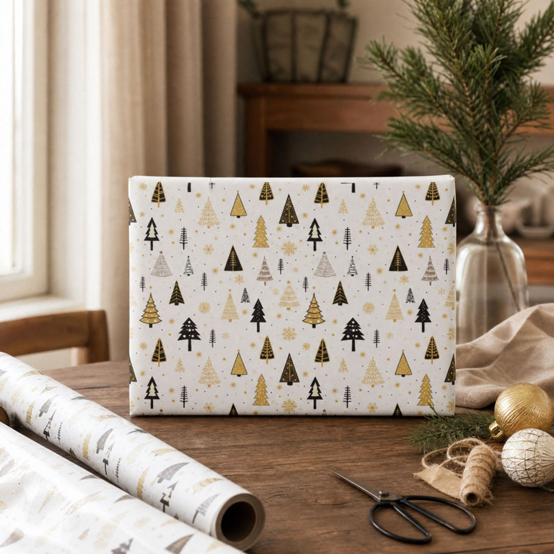 Décorations de Noël 3 pièces de fête de Noël bricolage papier cadeau, F