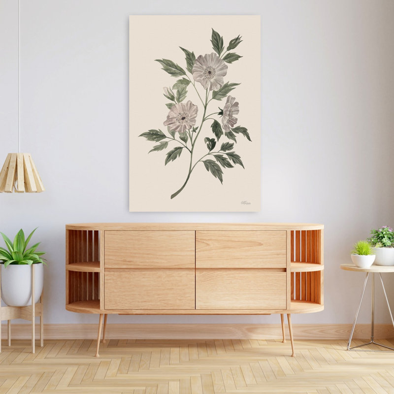 Fleur sauvage rétro, art contemporain contemporain abstrait, 48" H x 32" W