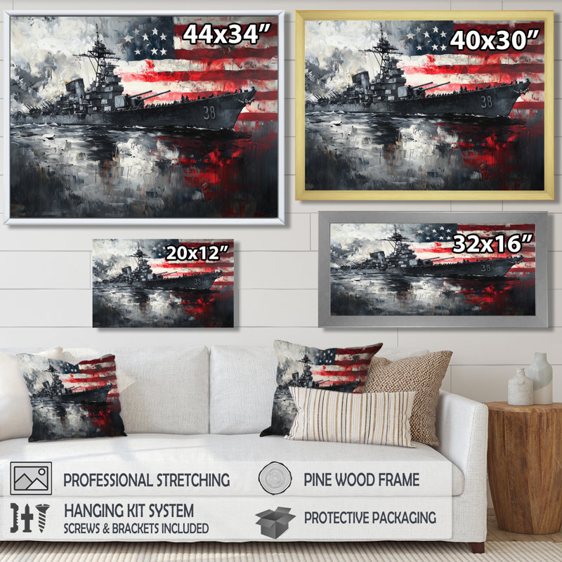 Kynzlei Pearl Harbor et Patriot Memories I - art mural États-Unis, H 30 po x l 40 po, Impression encadrée flottante