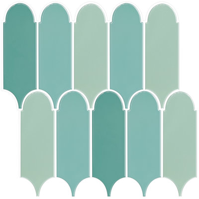 Thicker Upgrade Peel And Stick Vinyl Beige Mosaic Feather Tile(Set Of 10)