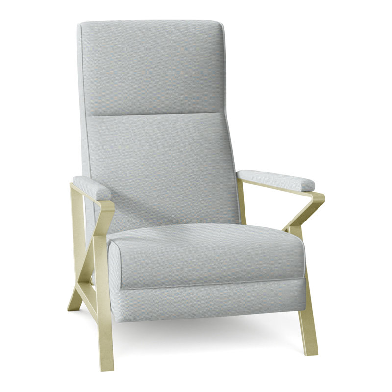 Infinity 28.25" Wide Manual Standard Recliner, Brushed Brass, Perigold Tres Chic Ice Blue