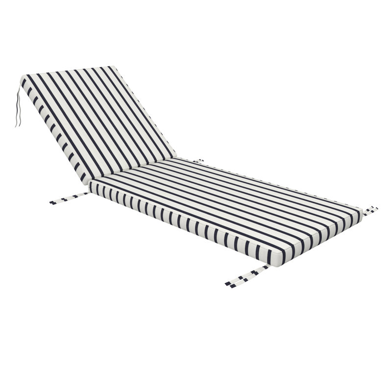 Outdoor Chaise Cushion With Sunbrella Fabric, 24" W x 73" D, Sunbrella® Lido Indigo