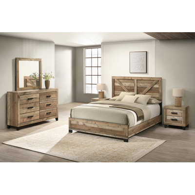 5 Piece Bedroom Set in Weathered Brown Pine by Gracie Oaks