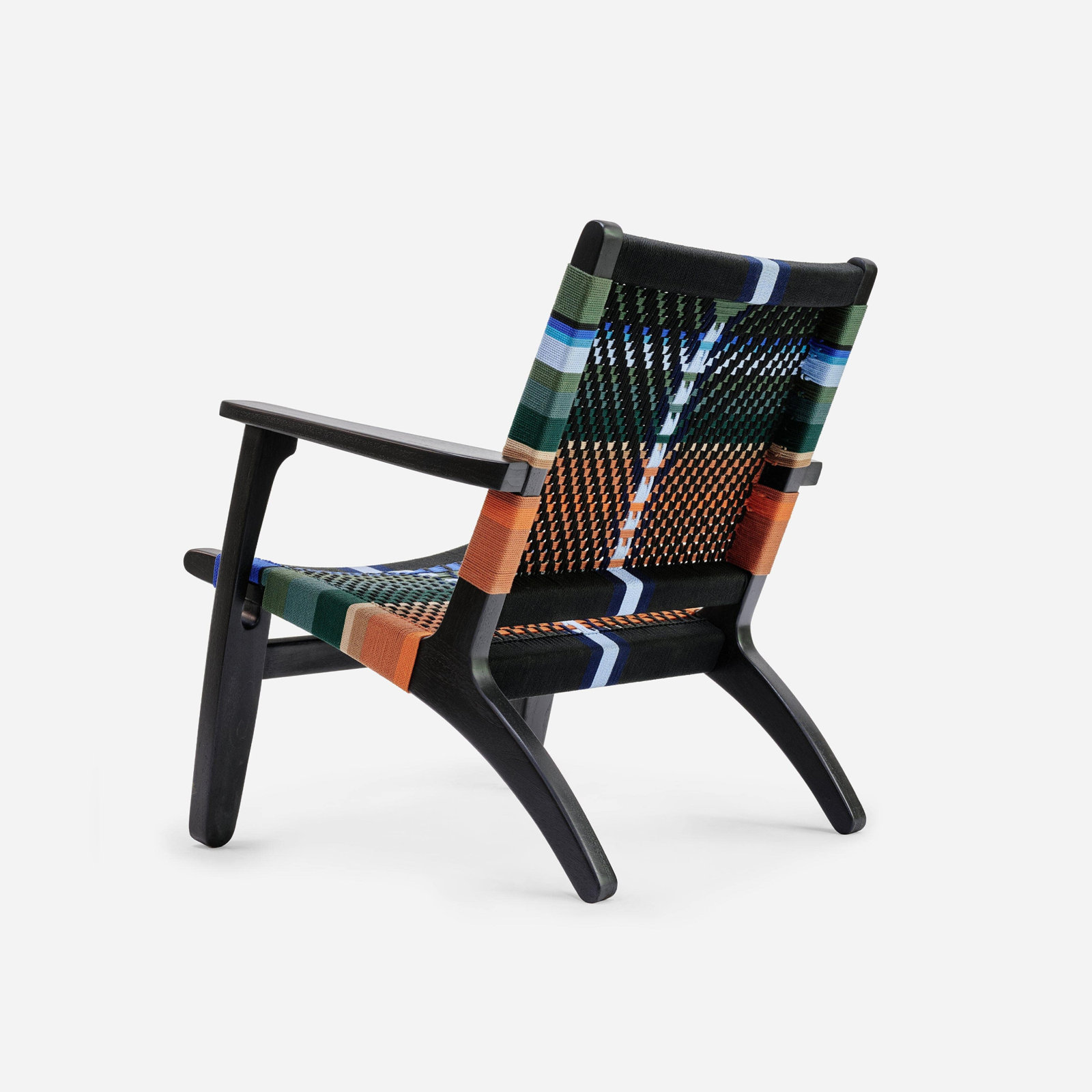 Masaya Upholstered Armchair, Mot Mot Pattern, Black