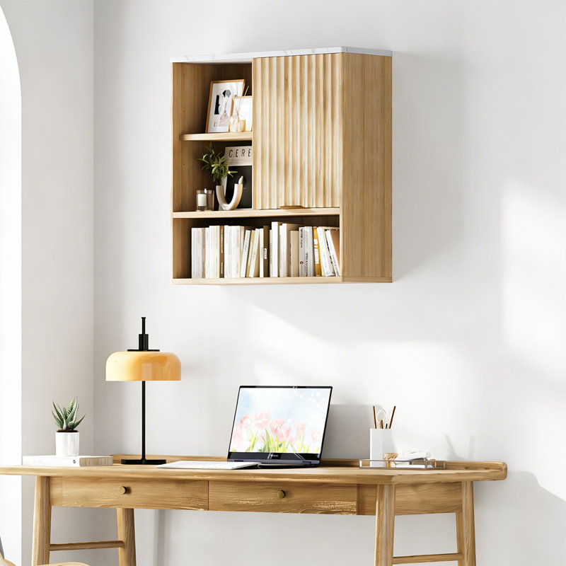Bathroom Storage Cabinet, Medicine Cabinet, Bathroom Organizer Cupboard, Wall Closet Above Sink, Floating Bathroom Closet with Towel Bar, Space Saving Bathroom Furniture for Laundry Room