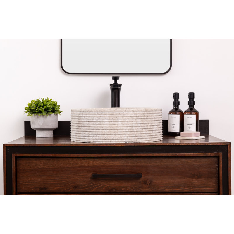 Lavabo de salle de bain vasque circulaire en pierre Bolo