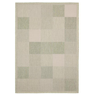 Faro Geometric Green Area Rug