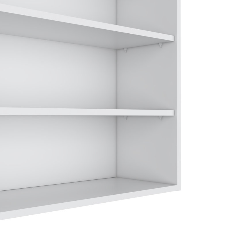 Armoire murale Chinle en mélamine avec rangement ouvert, Blanc